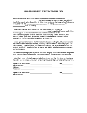 printable documentary release form fill out download top forms interview release form