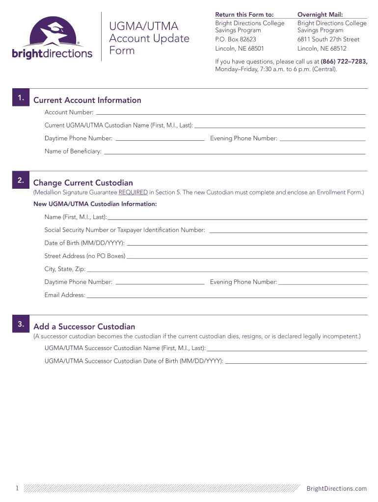Fillable Online UGMA UTMA Account Update Form Fax Email Print pdfFiller