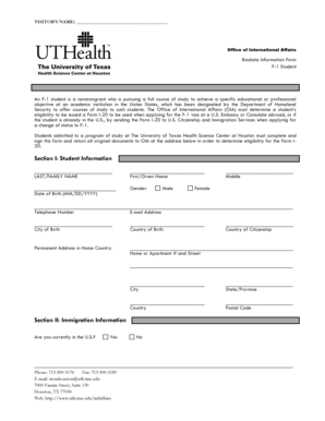 F-1 Student Biodata Information Form