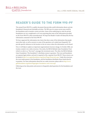 Reader’s Guide to the Form 990-PF