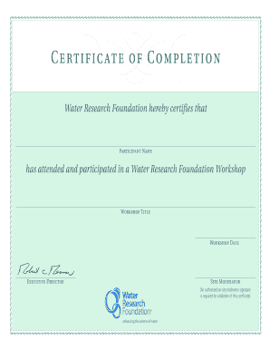 Certificate of Completion