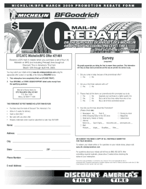 Michelin/BFG Promotion Rebate Form
