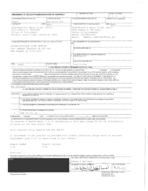 Amendment in contract - i1 AMENDMENT OF SOLICITATION/MODIFICATION OF CONTRACT - foia msfc nasa