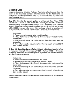 Flood Insurance Policy Rewrite/Cancel Request