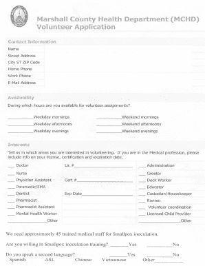 Volunteer Application Form
