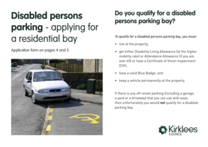 Disabled Persons Parking Bay Application