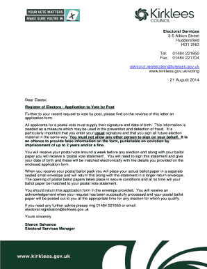 UK Application to Vote by Post