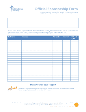 Official Sponsorship Form