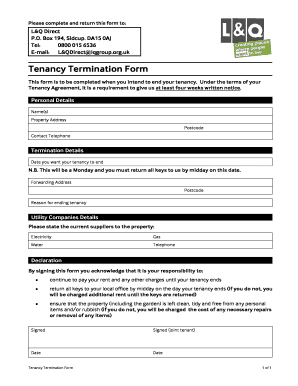 Tenancy Termination Form