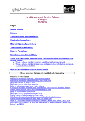 Kent County Council Pension Changes Form