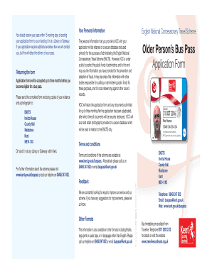 English National Concessionary Travel Scheme Application Form
