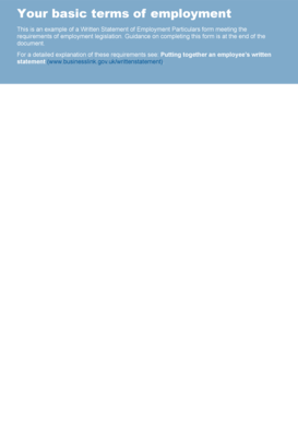 Written Statement of Employment Particulars