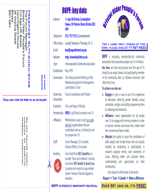 Bristol Older People's Forum Membership Application