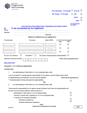 UK Childcare Cost Assistance Application