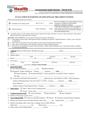 California On-Site Sewage Treatment System Evaluation