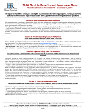 2010 Flexible Benefits and Insurance Plans Enrollment Form