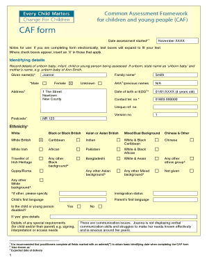 Child Assessment Form