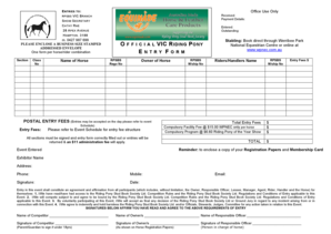 Riding Pony Show Entry Form