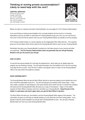 Thinking of renting private accommodation? Likely to need help with ... - west-norfolk gov