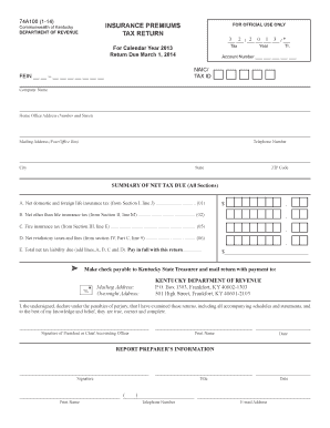 Kentucky Insurance Premiums Tax Return