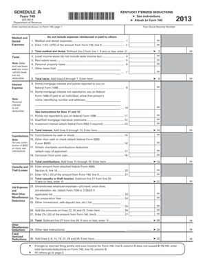 Kentucky Itemized Deductions Form 740