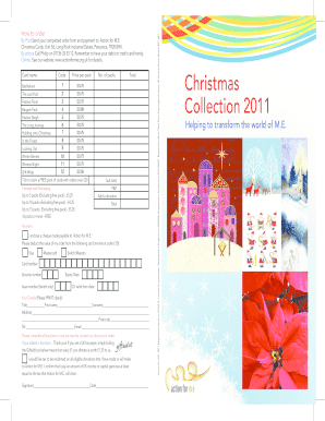 Action for M.E. Christmas Card Order Form