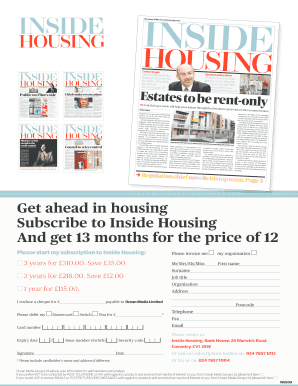 Inside Housing Magazine Subscription Form