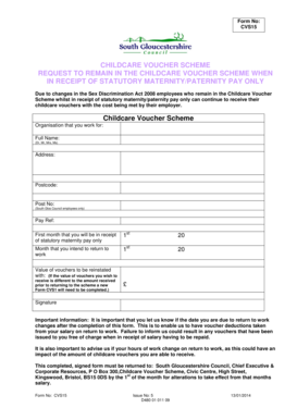 Childcare Voucher Scheme Request Form