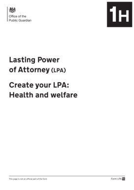 Lasting Power of Attorney Health and Welfare