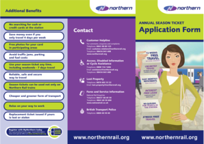 Northern Rail Season Ticket Application Form