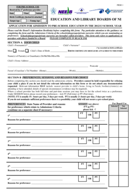 Preschool Admission Application