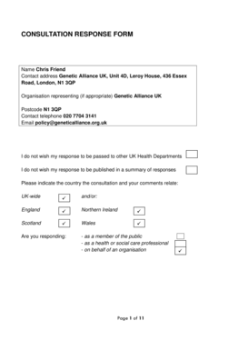 Consultation Response Form
