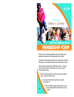 Knowsley Children's Centres Membership Form
