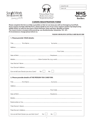 Carers Registration Form
