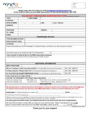Voluntary Fundraising Registration Form
