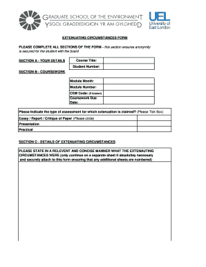 Extenuating Circumstances Form