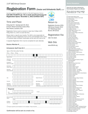 AAO Annual Session Registration Form