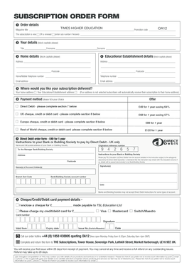 Subscription Order Form