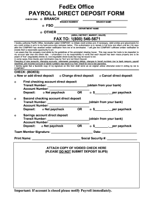free printable direct deposit form
