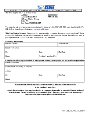 Medicare Prescription Drug Coverage Determination Form
