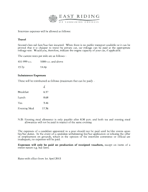 Interview Expenses Claim Form
