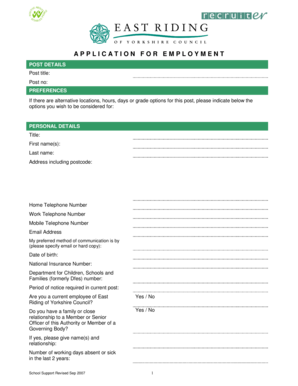 Employment Application Form
