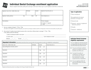 Individual Dental Exchange Enrollment Application