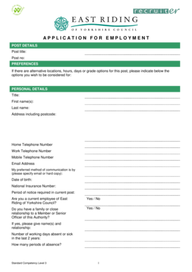Employment Application Form