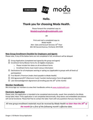 Oregon 2-50 Master Group Application