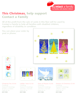 Contact a Family Christmas Card Order Form