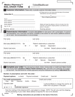 Medco Pharmacy Mail-Order Form