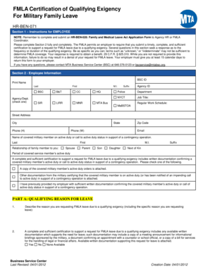 FMLA Certification of Qualifying Exigency for Military Family Leave