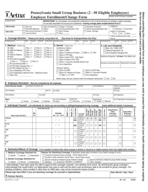 Pennsylvania Small Group Business Employee Enrollment Form