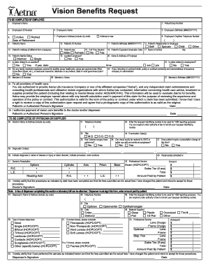 Vision Benefits Claim Form